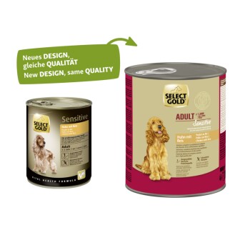 SELECT GOLD Sensitive Nassfutter Adult Huhn mit Reis 6x800 g