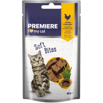 PREMIERE Soft Bites Huhn und Katzengras 40 g
