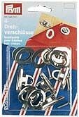 PRYM Drehverschlüsse Messing vernickelt 39,077 4 Stück