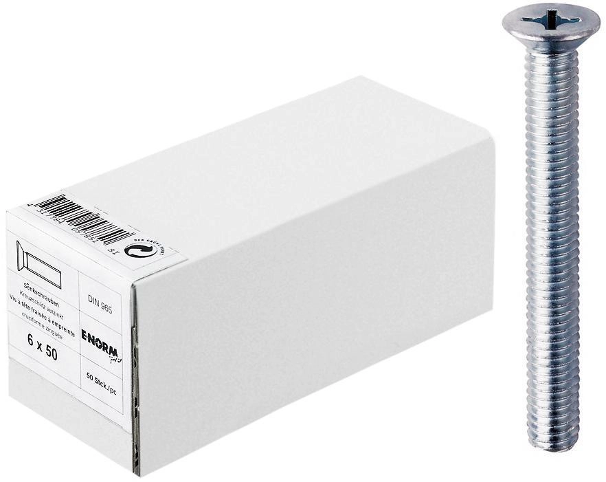 Senkkopfschraube DIN 965 M 5 x 30 zn KP E-NORMpro 100 Stück