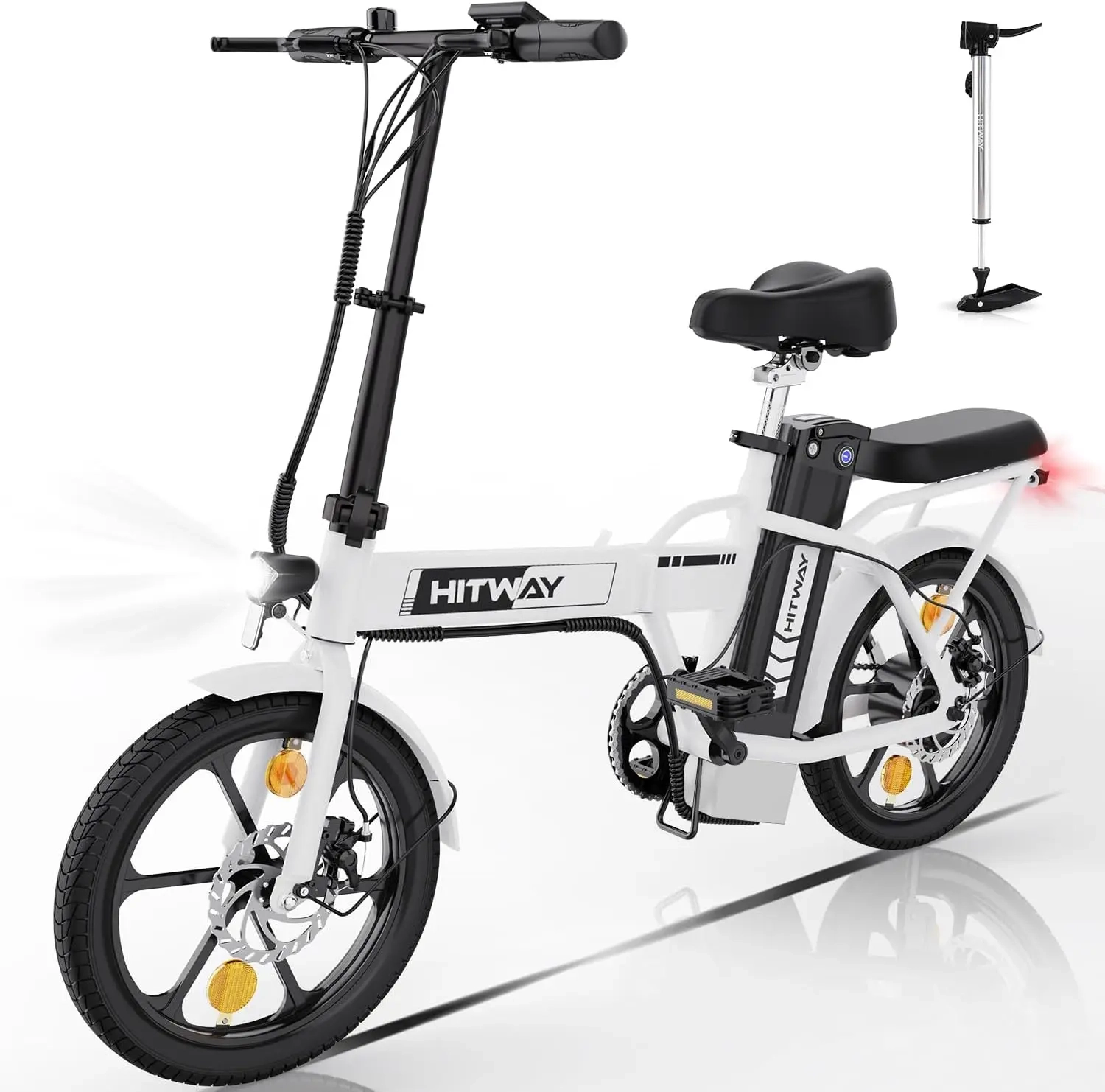 HITWAY Elektrofahrrad E-Bike faltbares Stadtfahrrad Lithiumbatterie 36V/10,4Ah, elektrische Kilometerstand kann 35-70k erreichen
