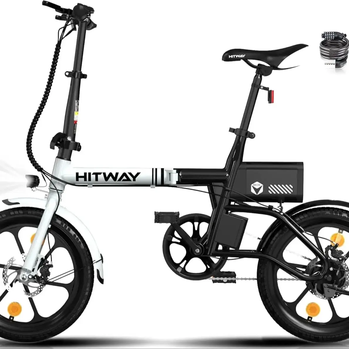 HITWAY BK 35S Elektrofahrrad, 16-Zoll-E-Radsport 250 W City-E-Bike, maximale Reichweite 25–60 km, Damen und Herren