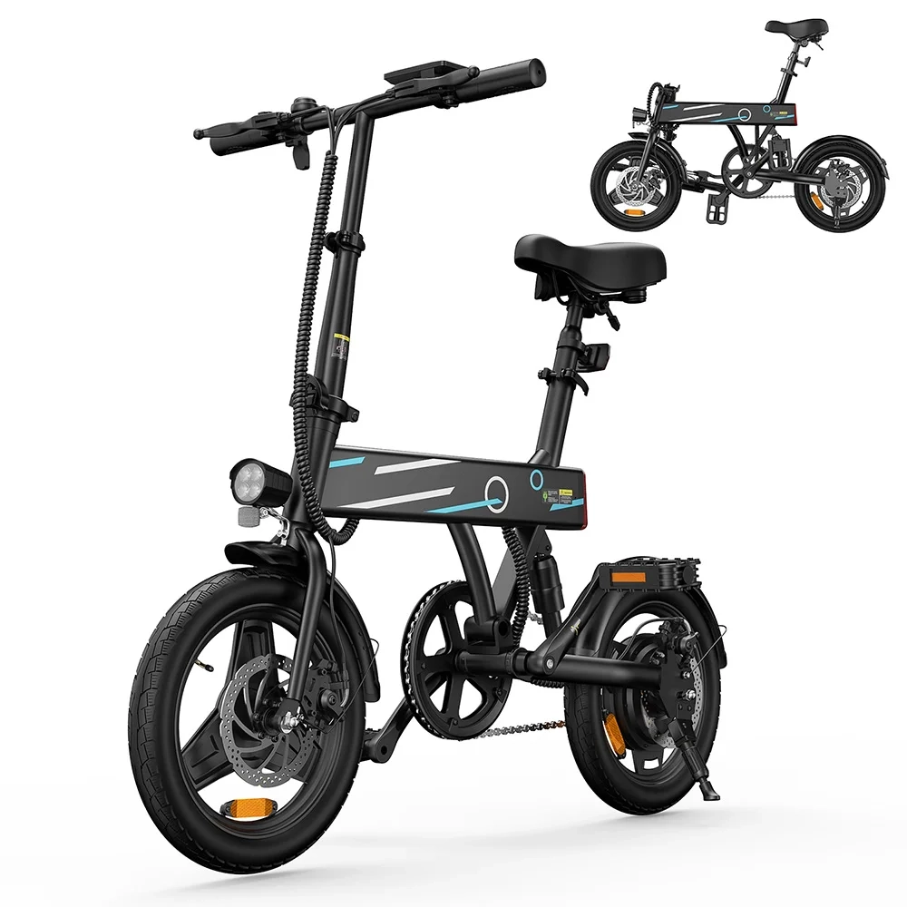 iScooter EB1 Elektrofahrrad, 250 W Motor, 36 V 7,8 Ah Lithiumbatterie, 25 km Hochgeschwindigkeits-Stadt-E-Bike mit 14 Zoll faltbar für Erwachsene