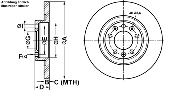 ATE Bremsscheibe 24.0112-0212.1 Bremsscheiben,Scheibenbremsen OPEL,PEUGEOT,TOYOTA,GRANDLAND X (A18),Zafira Life (K0),Vivaro C Kastenwagen (K0)