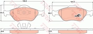 TRW Bremsbelagsatz GDB1419 Bremsbeläge,Bremsklötze FORD,MAZDA,Fiesta Mk5 Schrägheck (JH1, JD1, JH3, JD3),FUSION (JU_),Fiesta Mk4 Schrägheck (JAS, JBS)