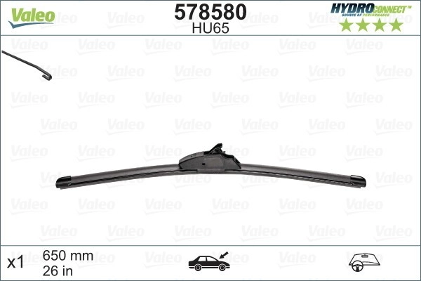 VALEO Scheibenwischer 578580 Wischblatt,Wischerblätter MERCEDES-BENZ,OPEL,FORD,A-Klasse (W168),VANEO (414),Movano B Kastenwagen (X62)