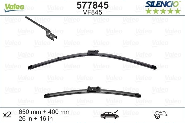 VALEO Scheibenwischer 577845 Wischblatt,Wischerblätter TOYOTA,AVENSIS Station Wagon (ZRT27, ADT27),AVENSIS Stufenheck (ZRT27, ADT27)