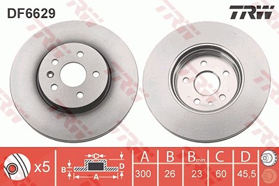 TRW Bremsscheibe DF6629 Bremsscheiben,Scheibenbremsen OPEL,CHEVROLET,VAUXHALL,Mokka / Mokka X (J13),TRAX,Mokka / Mokka X (J13)