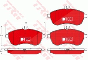 TRW Bremsbelagsatz GDB1736DTE Bremsbeläge,Bremsklötze MERCEDES-BENZ,E-Klasse Limousine (W211),C-Klasse Limousine (W204),C-Klasse T-modell (S204)
