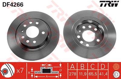 TRW Bremsscheibe DF4266 Bremsscheiben,Scheibenbremsen OPEL,FIAT,SAAB,Vectra C Caravan (Z02),Signum CC (Z03),Vectra C Limousine (Z02),Vectra C CC (Z02)