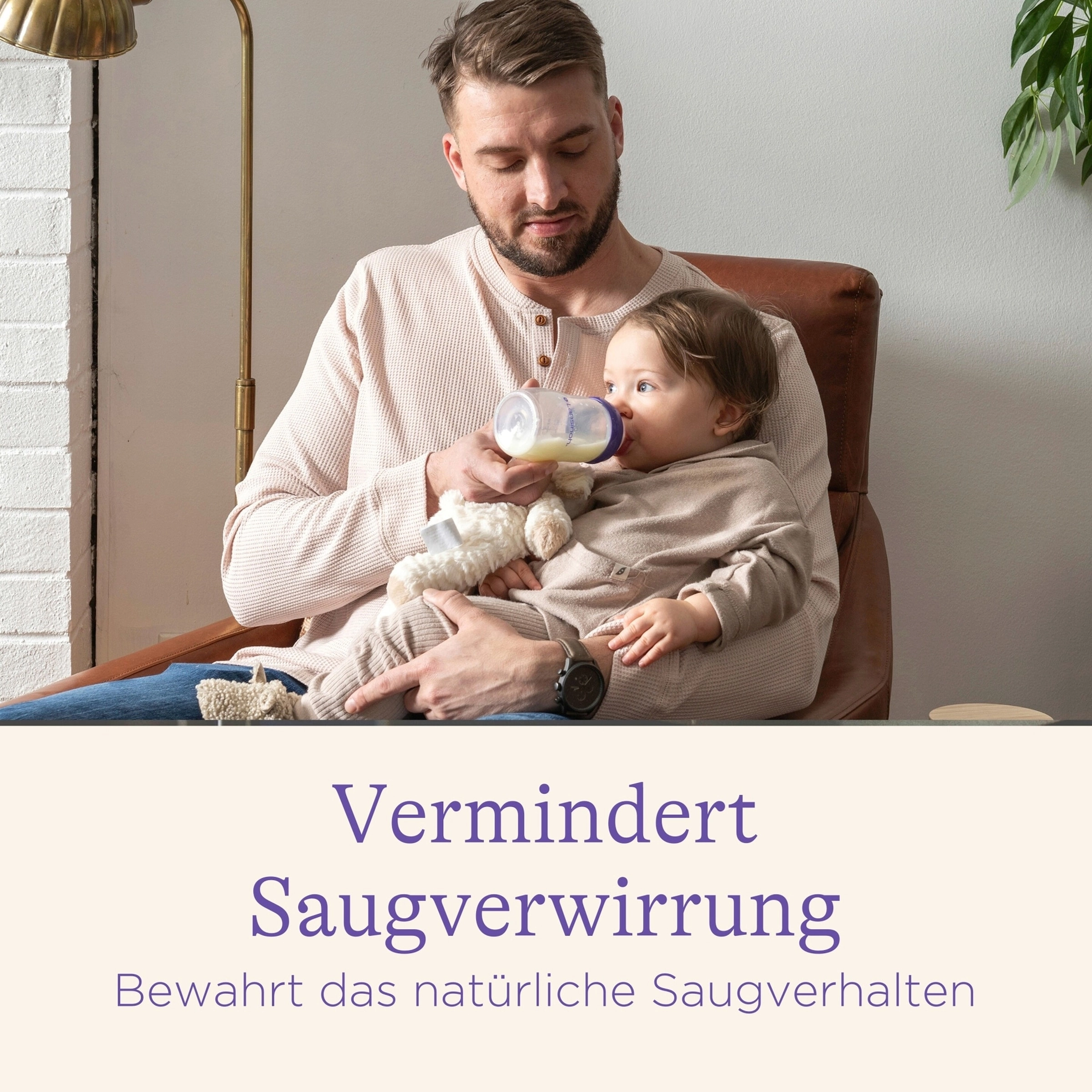 Lansinoh Babyflasche NaturalWave, Anti-Kolik-Weithals, Gr.M, 240 ml, ab 6M