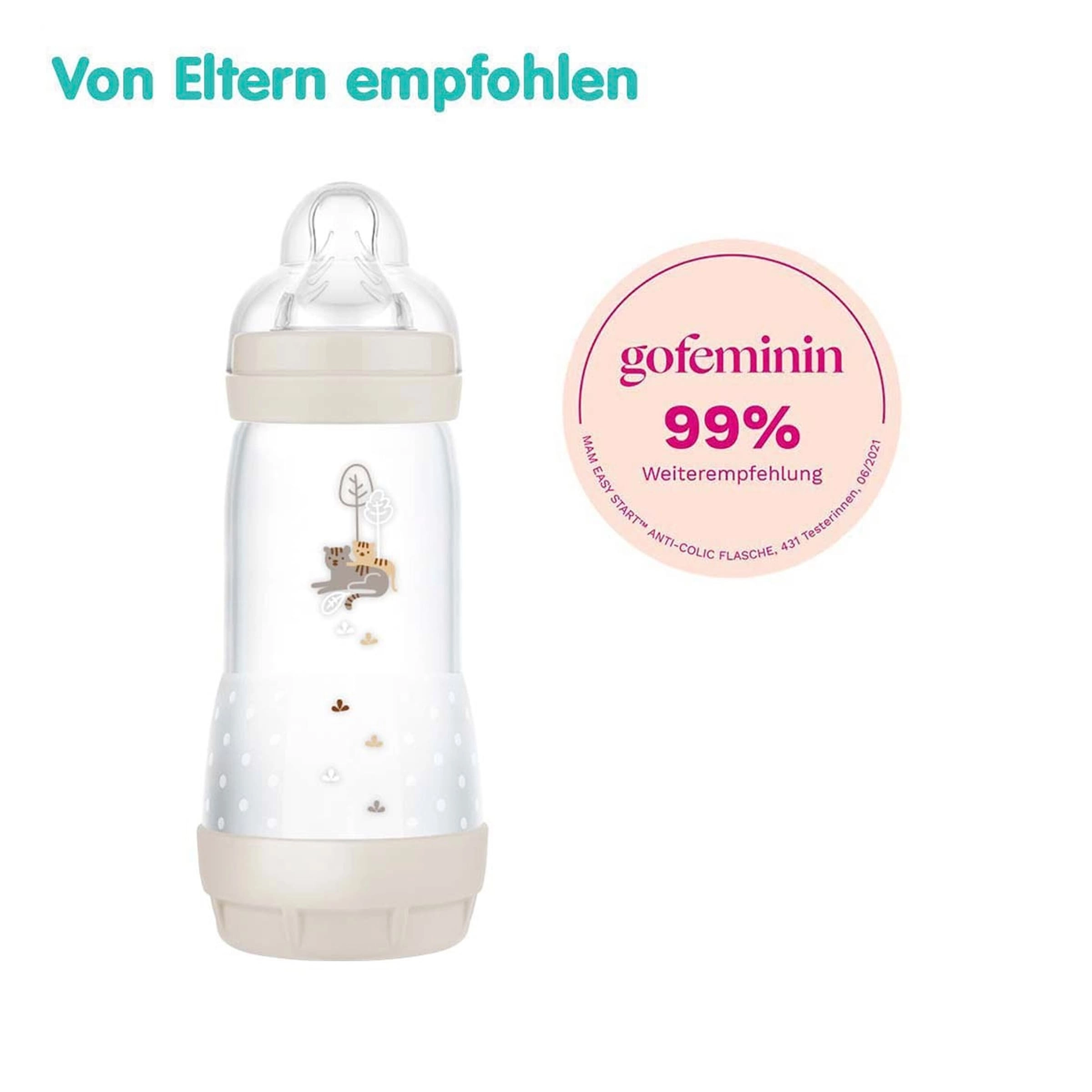 Mam Babyflasche Easy Start matt, Anti-Kolik, 320 ml, ab 4M