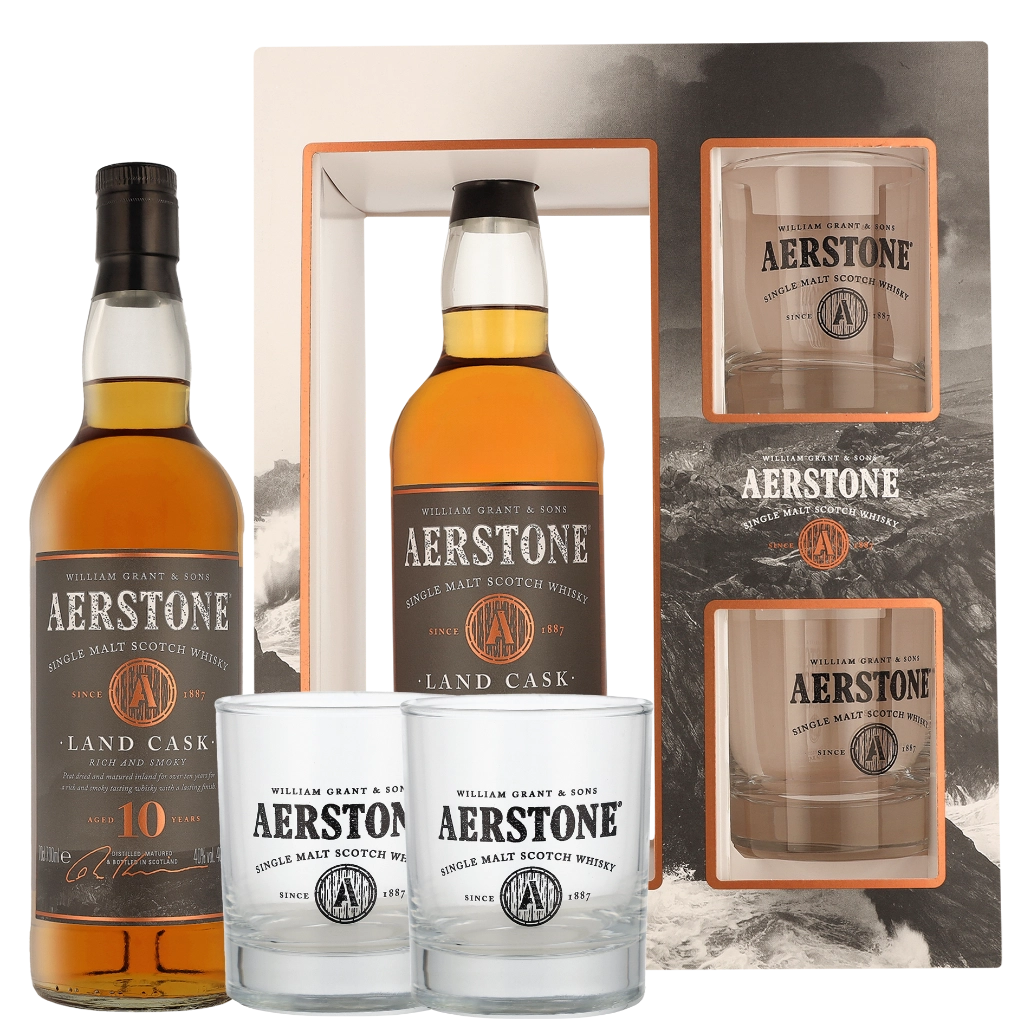 Aerstone 10 yrs Landcask + 2 Gläser 70cl Whisky