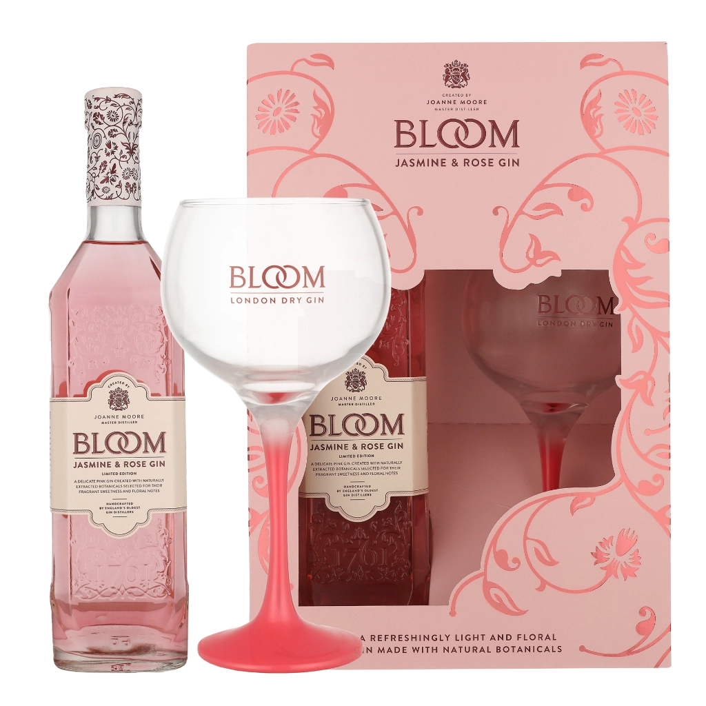 Bloom Jasmine & Rose + Copa Glas 0.70 liter Gin