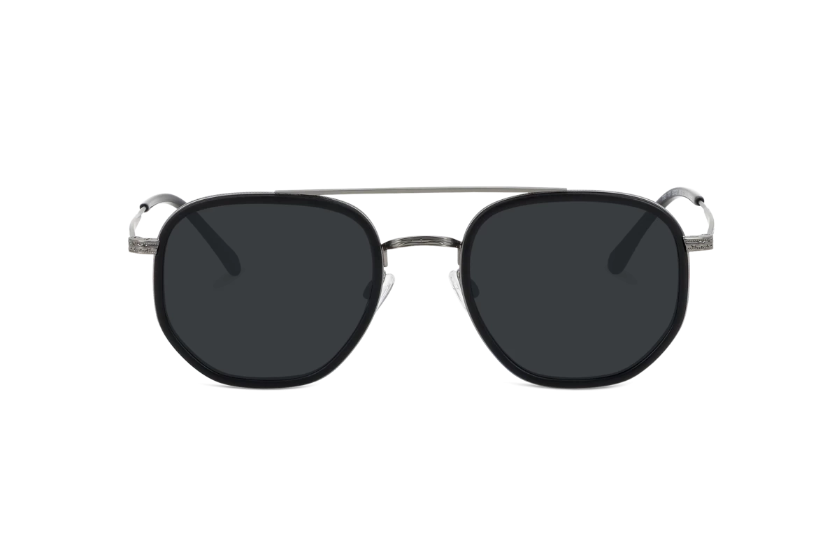 Sol No. 733 Herren Sonnenbrille mit und ohne Sehstärke / Schwarz / rechteckig