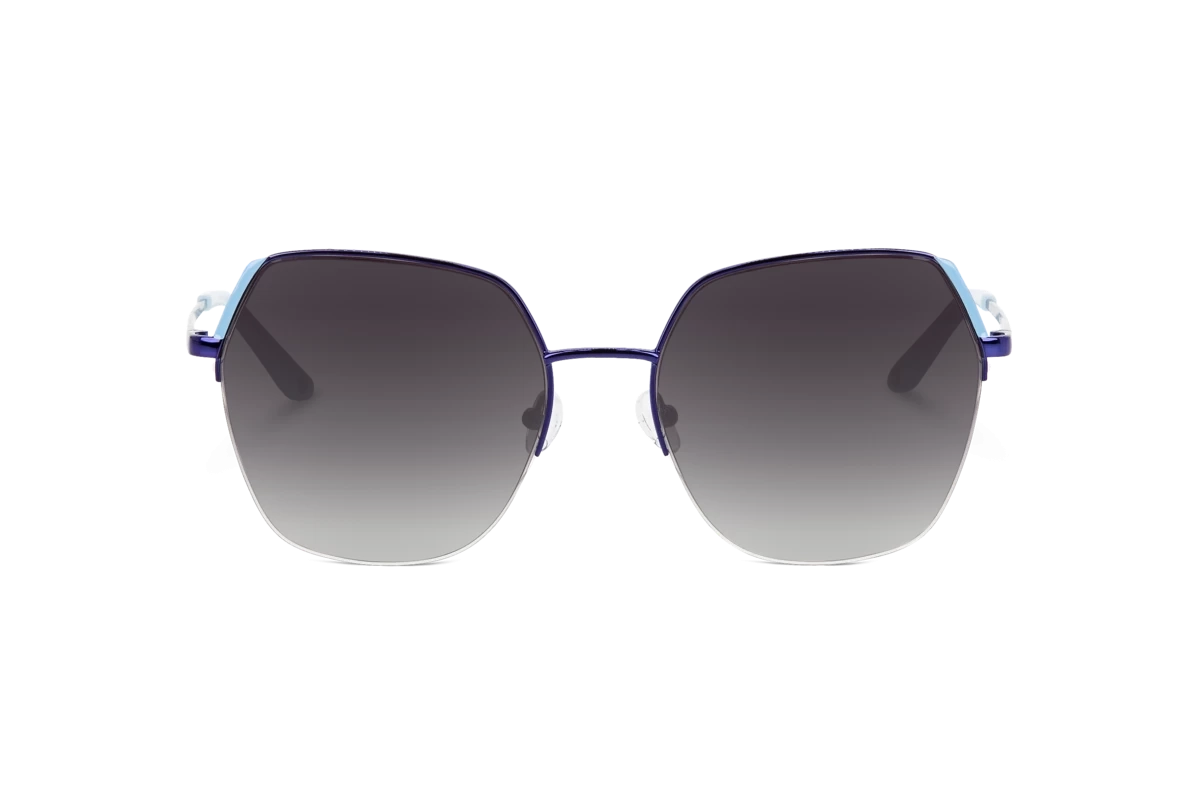 KIND Korfu Damen Sonnenbrille mit und ohne Sehstärke / Blau / rechteckig