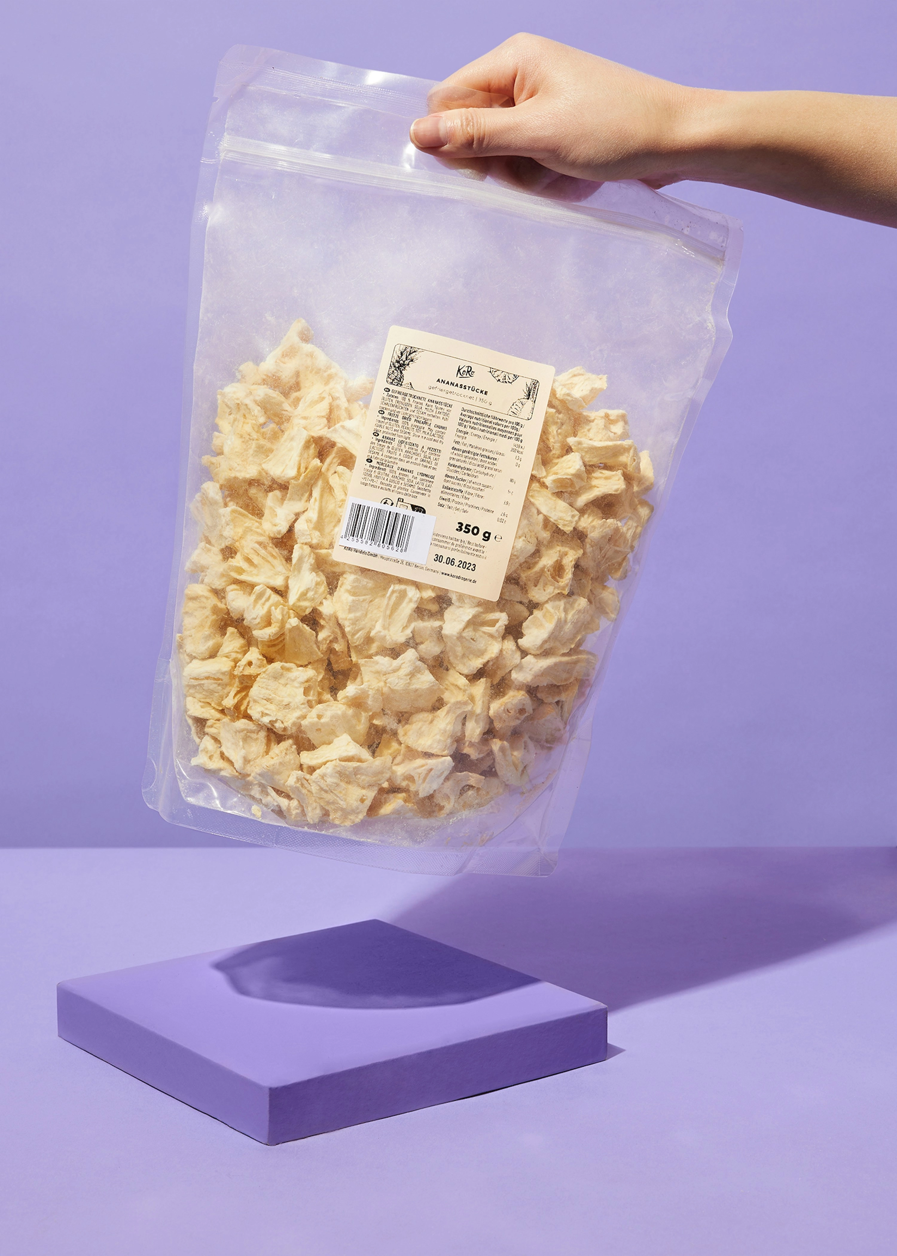 Gefriergetrocknete Ananasstücke 350 g
