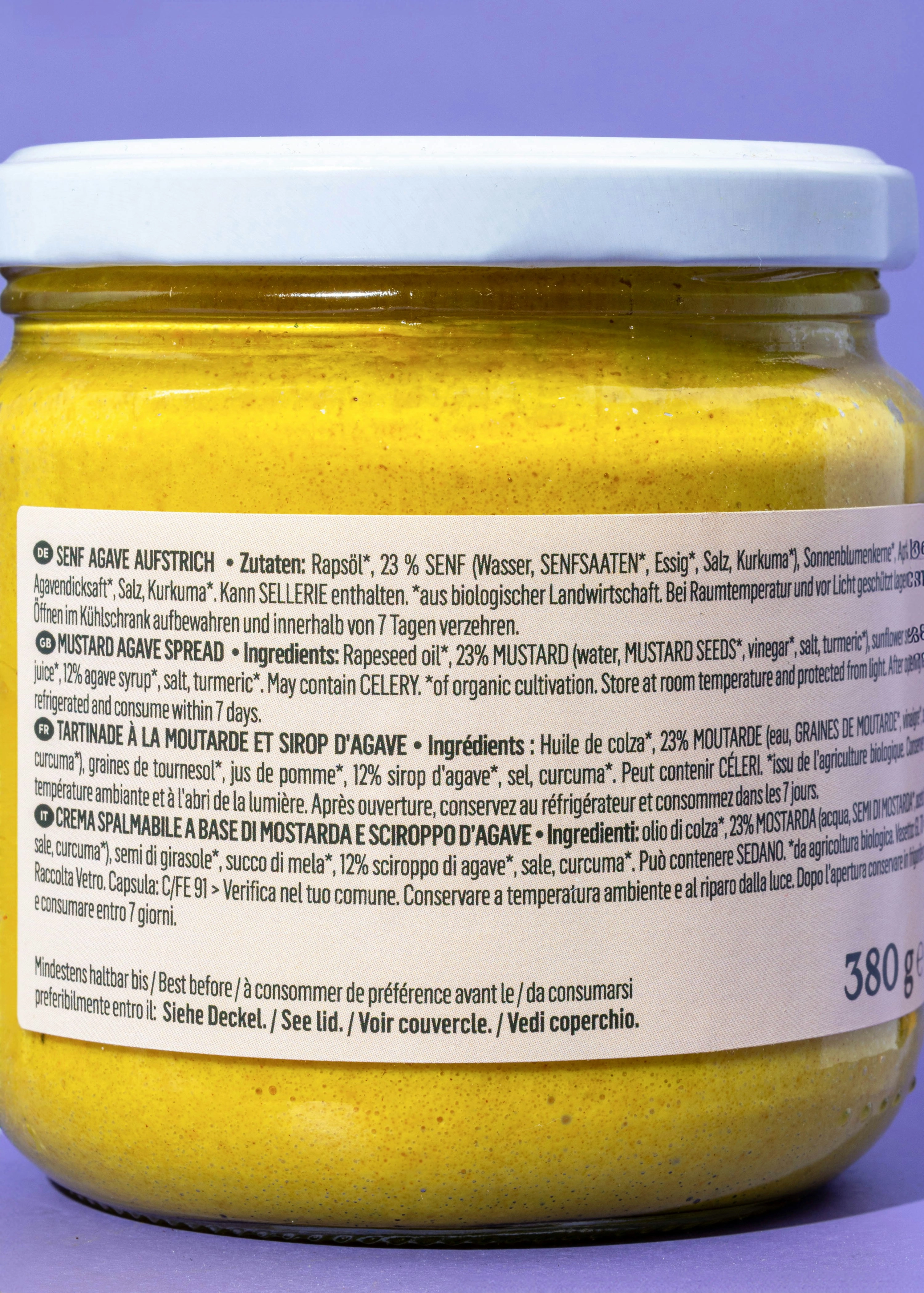 Bio Senf Agave Aufstrich 12 x 380 g