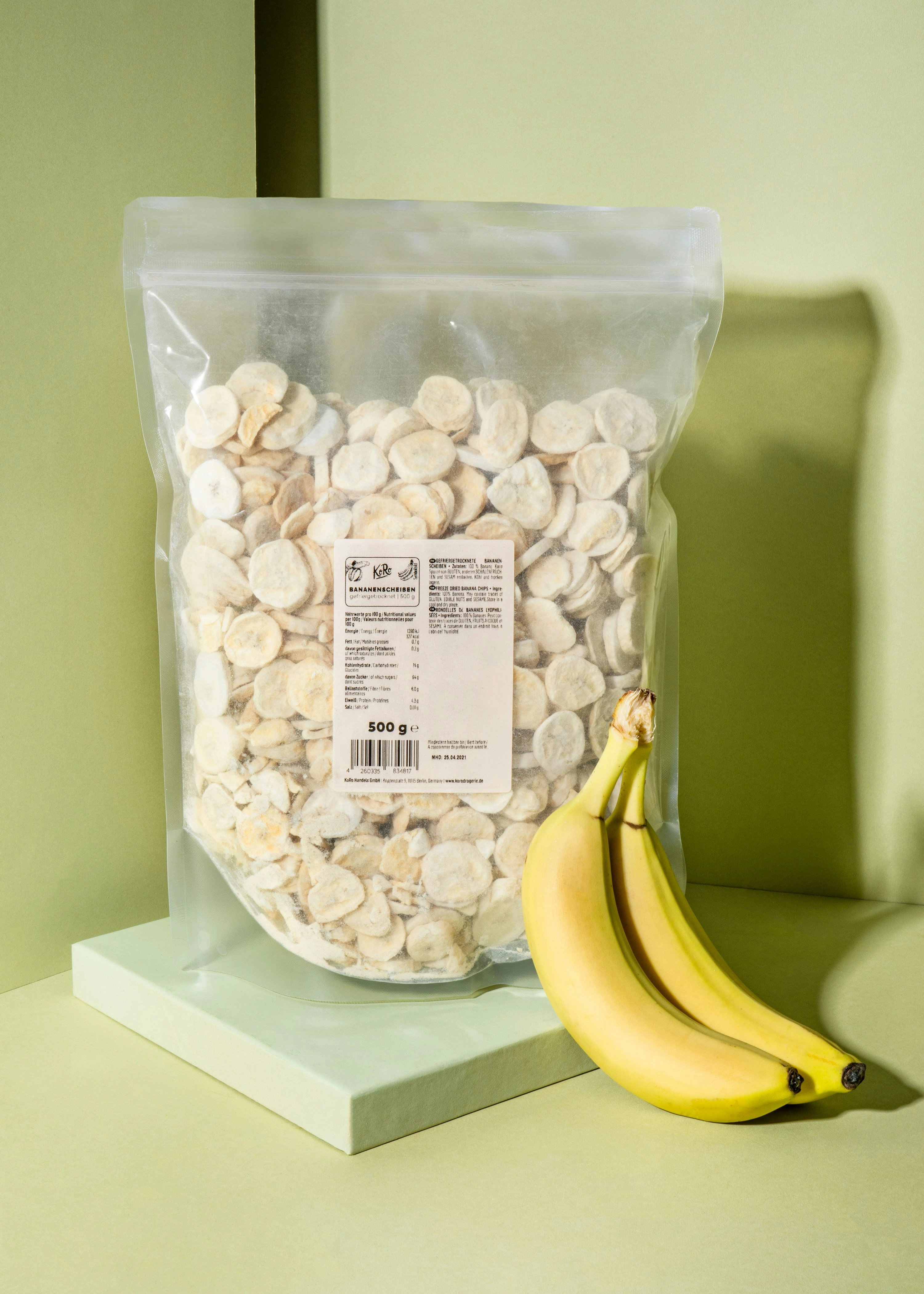 Gefriergetrocknete Bananenscheiben 500 g