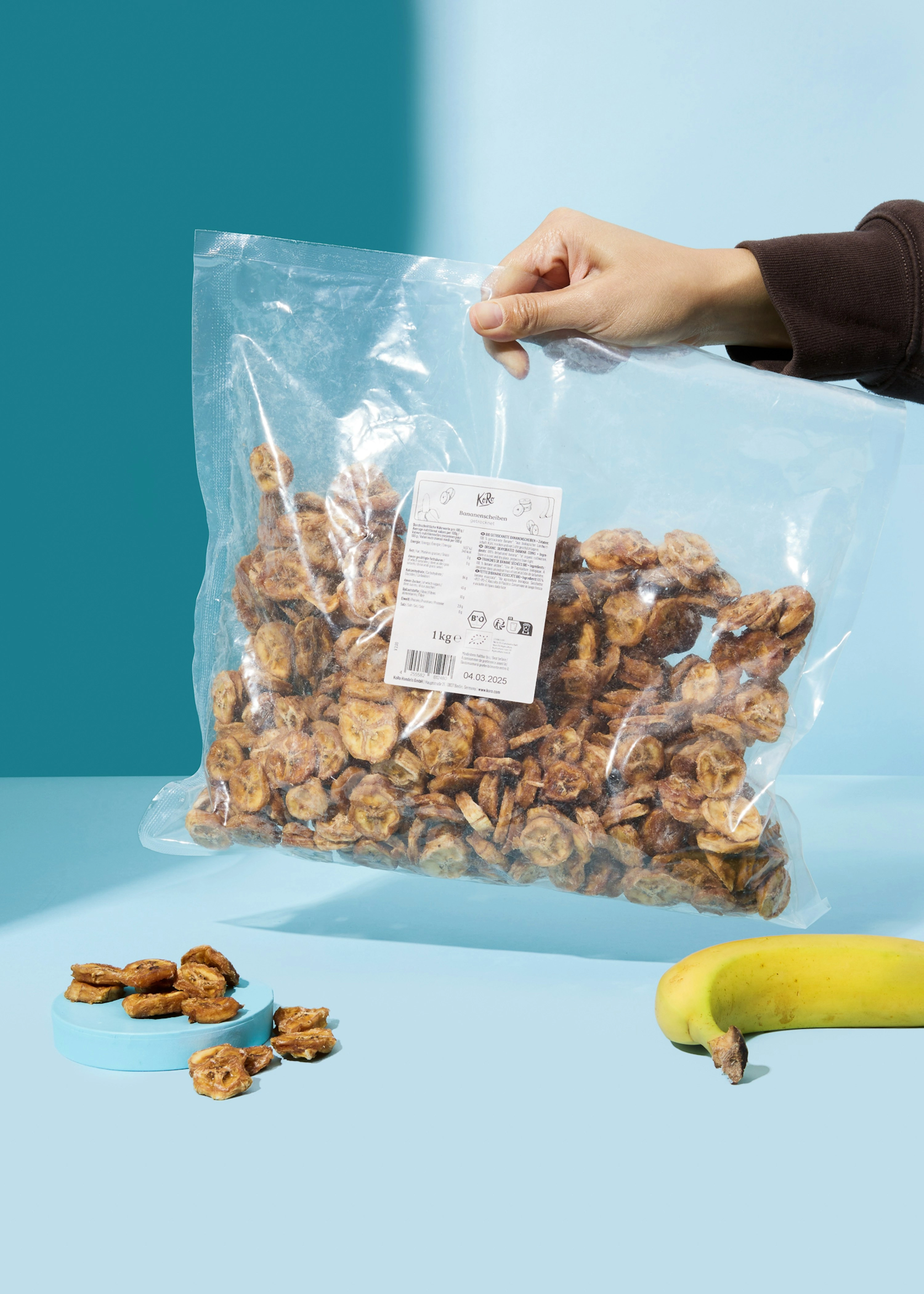 Getrocknete Bio Bananenscheiben aus Sri Lanka 1 kg