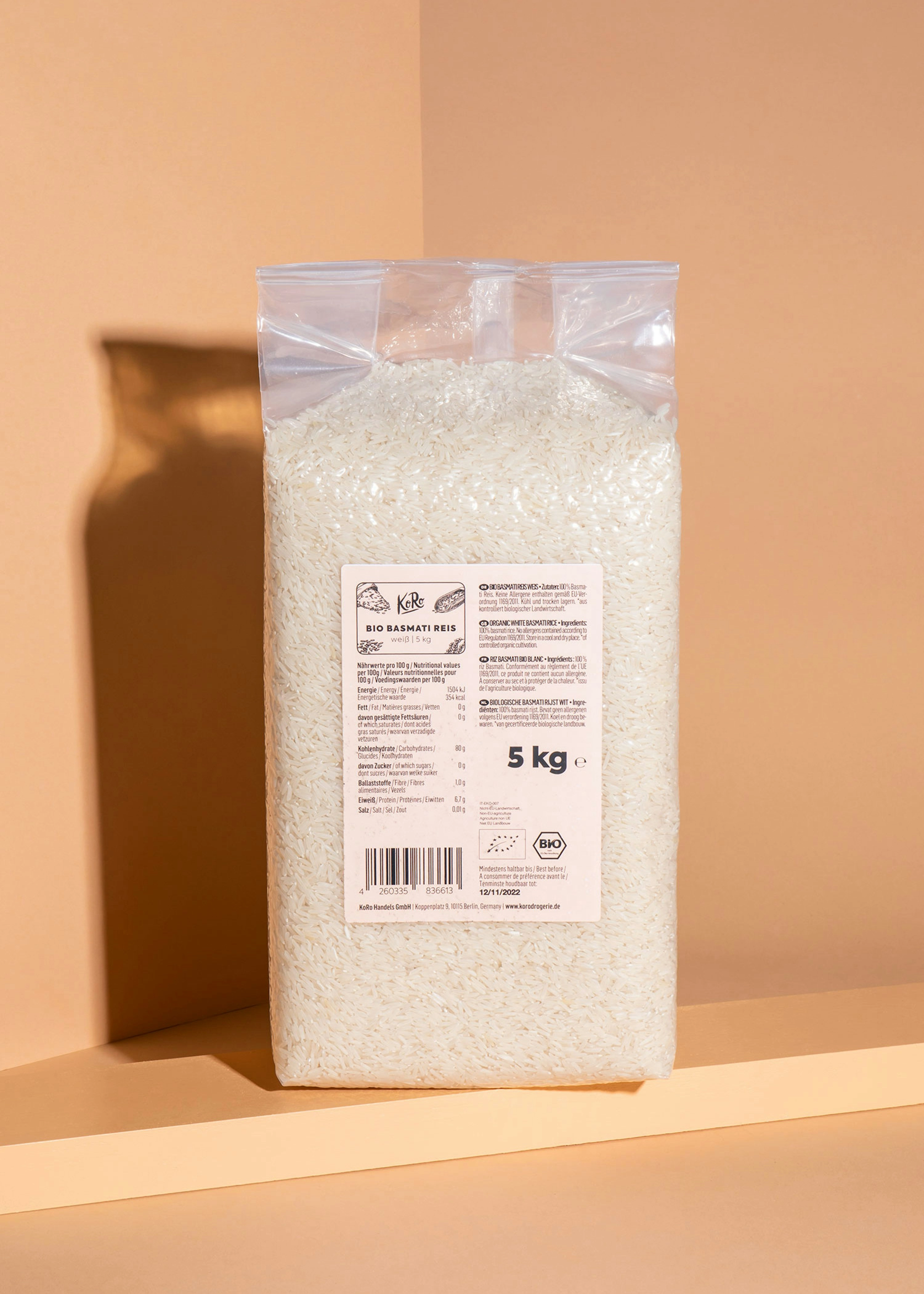 Weißer Bio Basmati Reis 5 kg