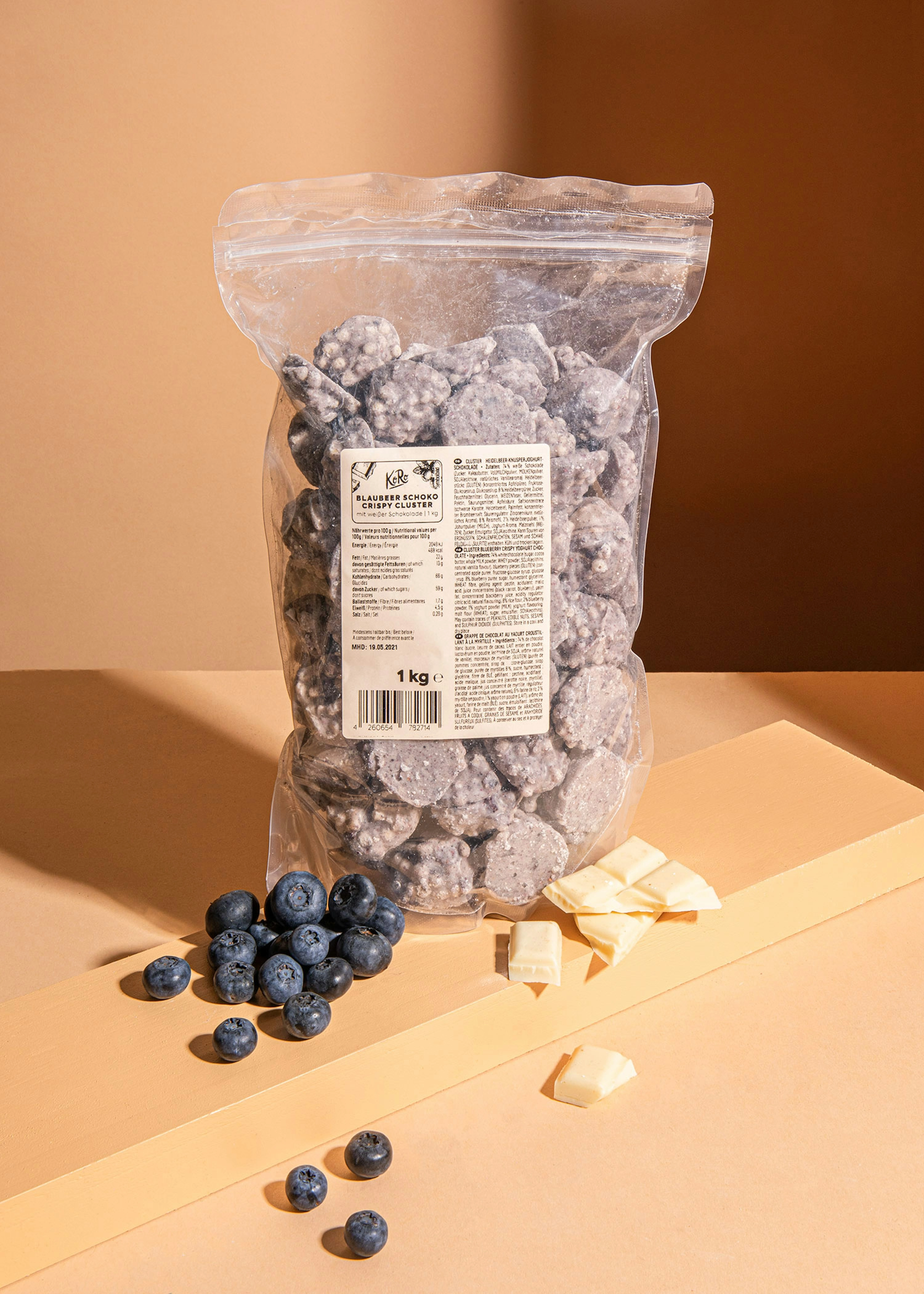 Blaubeer Schoko Crispy Cluster 1 kg