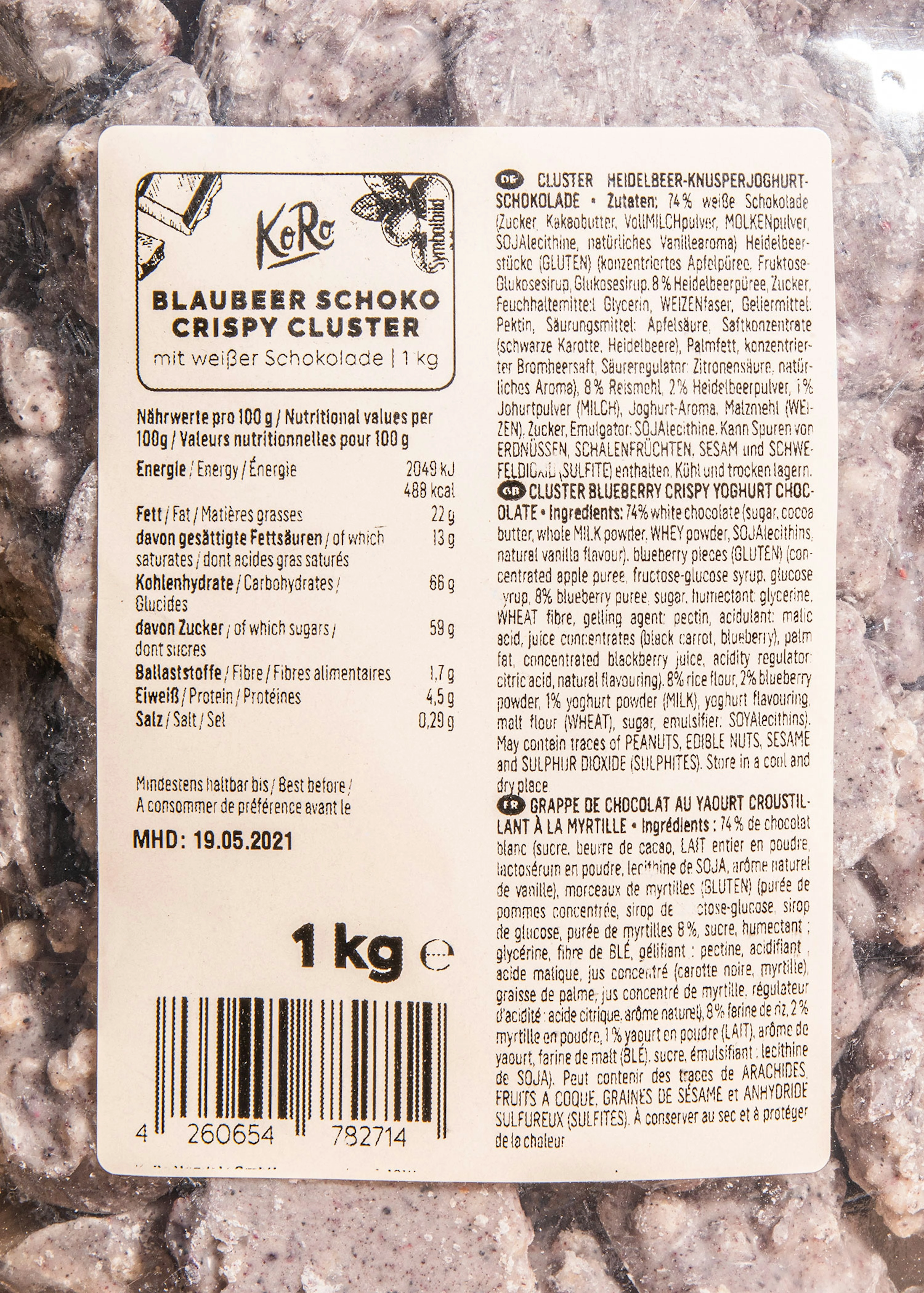 Blaubeer Schoko Crispy Cluster 1 kg