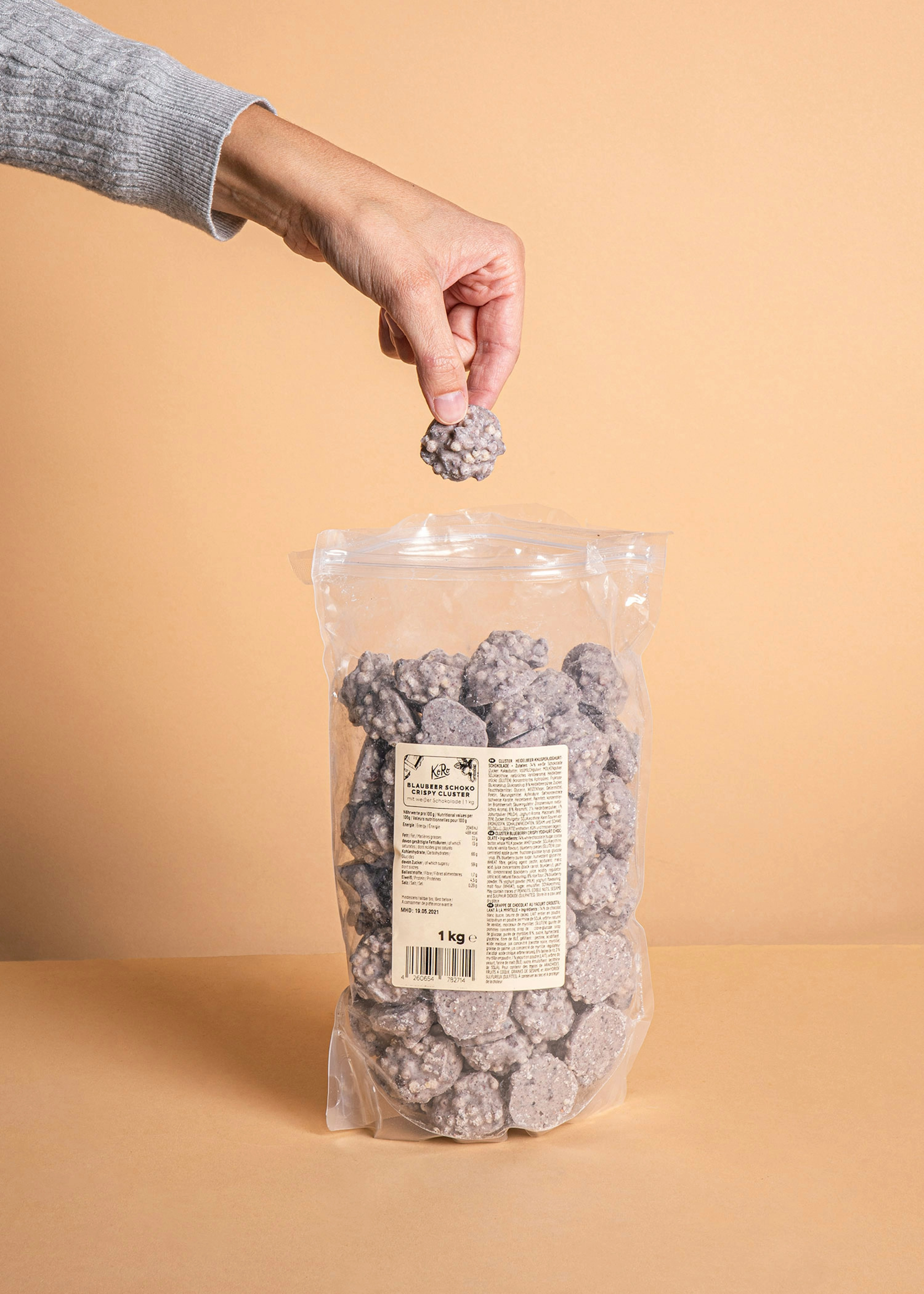 Blaubeer Schoko Crispy Cluster 1 kg