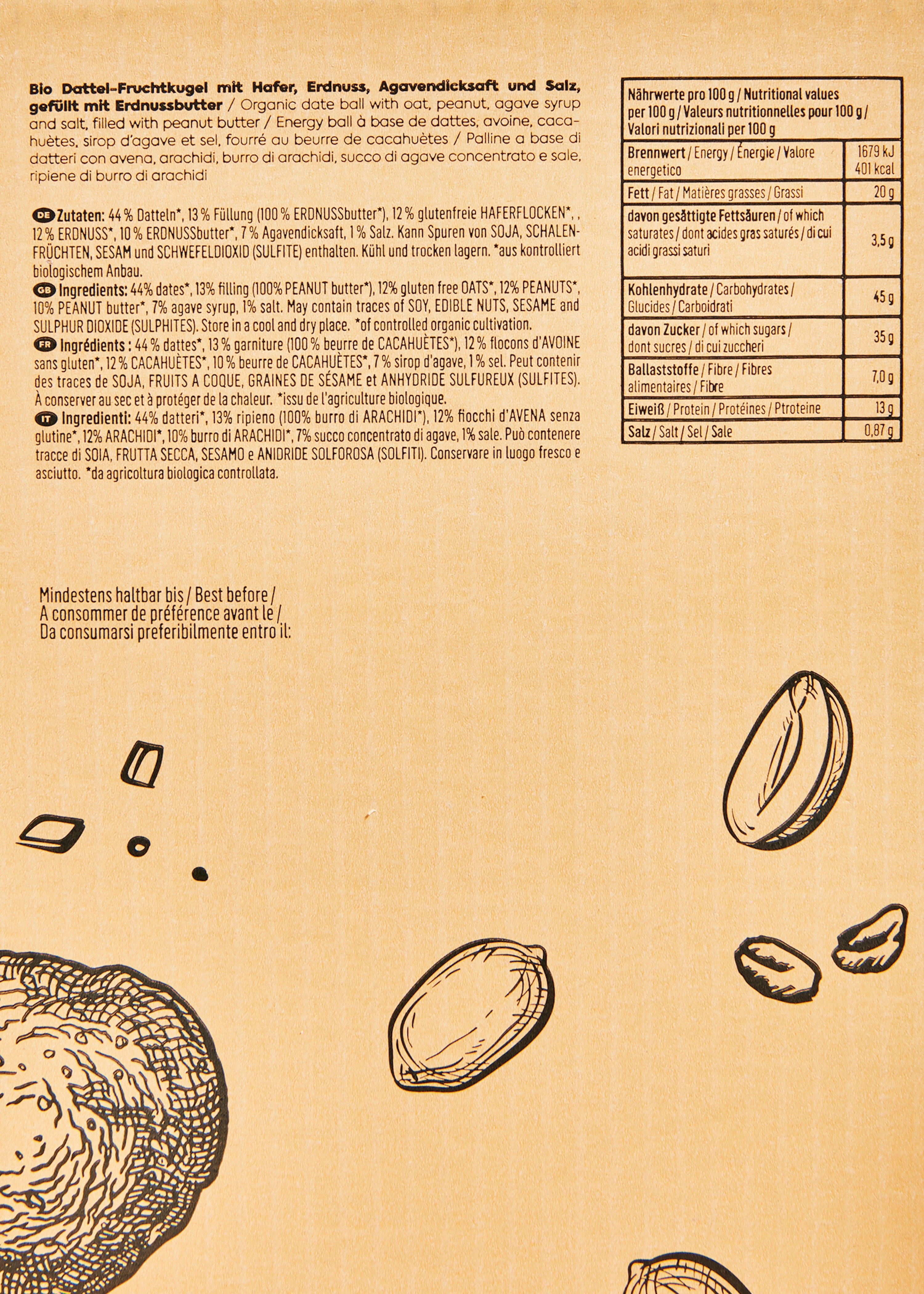 Bio Energy Ball Salted Peanut 14 x 30 g