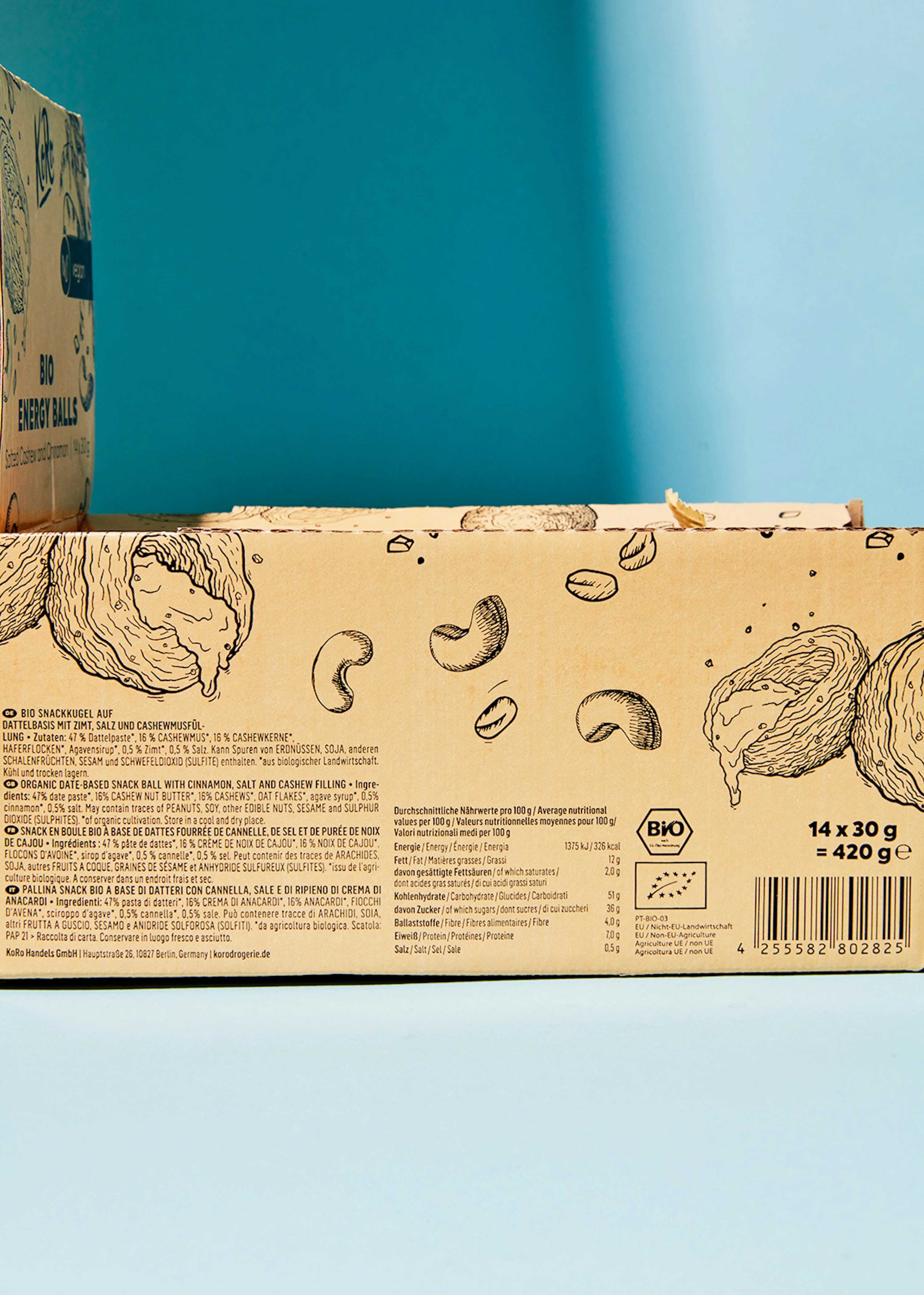 Bio Energy Ball Salted Cashew and Cinnamon 14 x 30 g