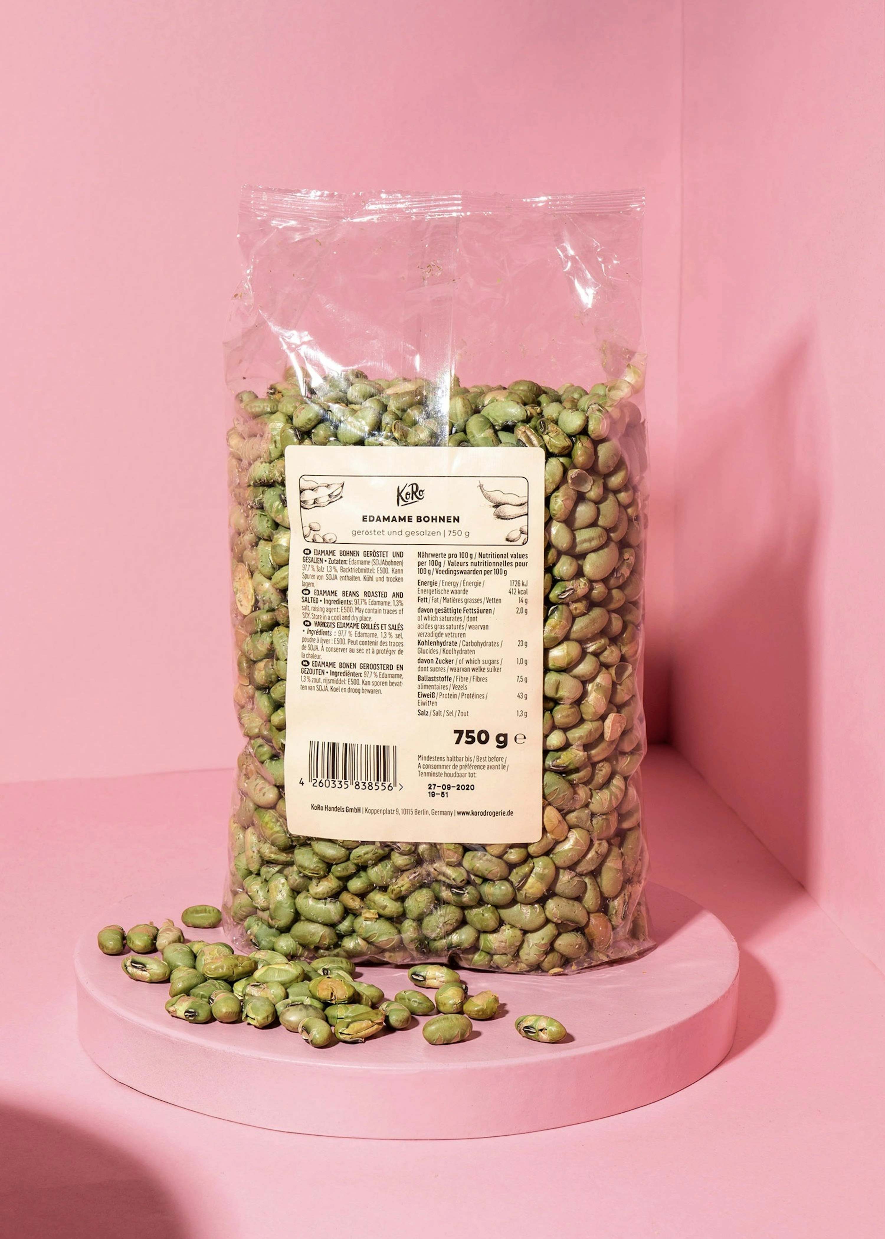 Geröstete und gesalzene Edamame Bohnen 750 g
