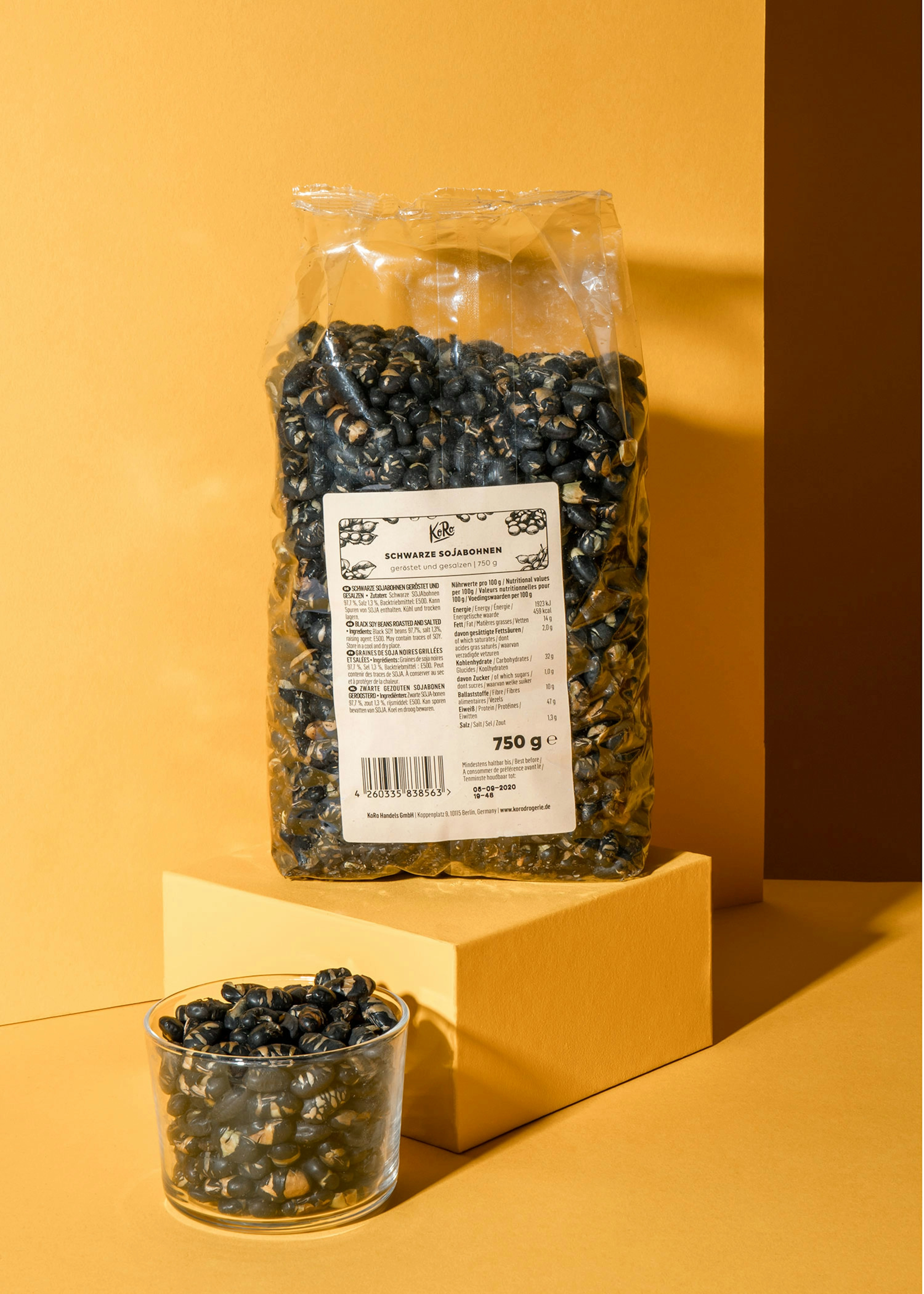 Geröstete und gesalzene schwarze Sojabohnen 750 g