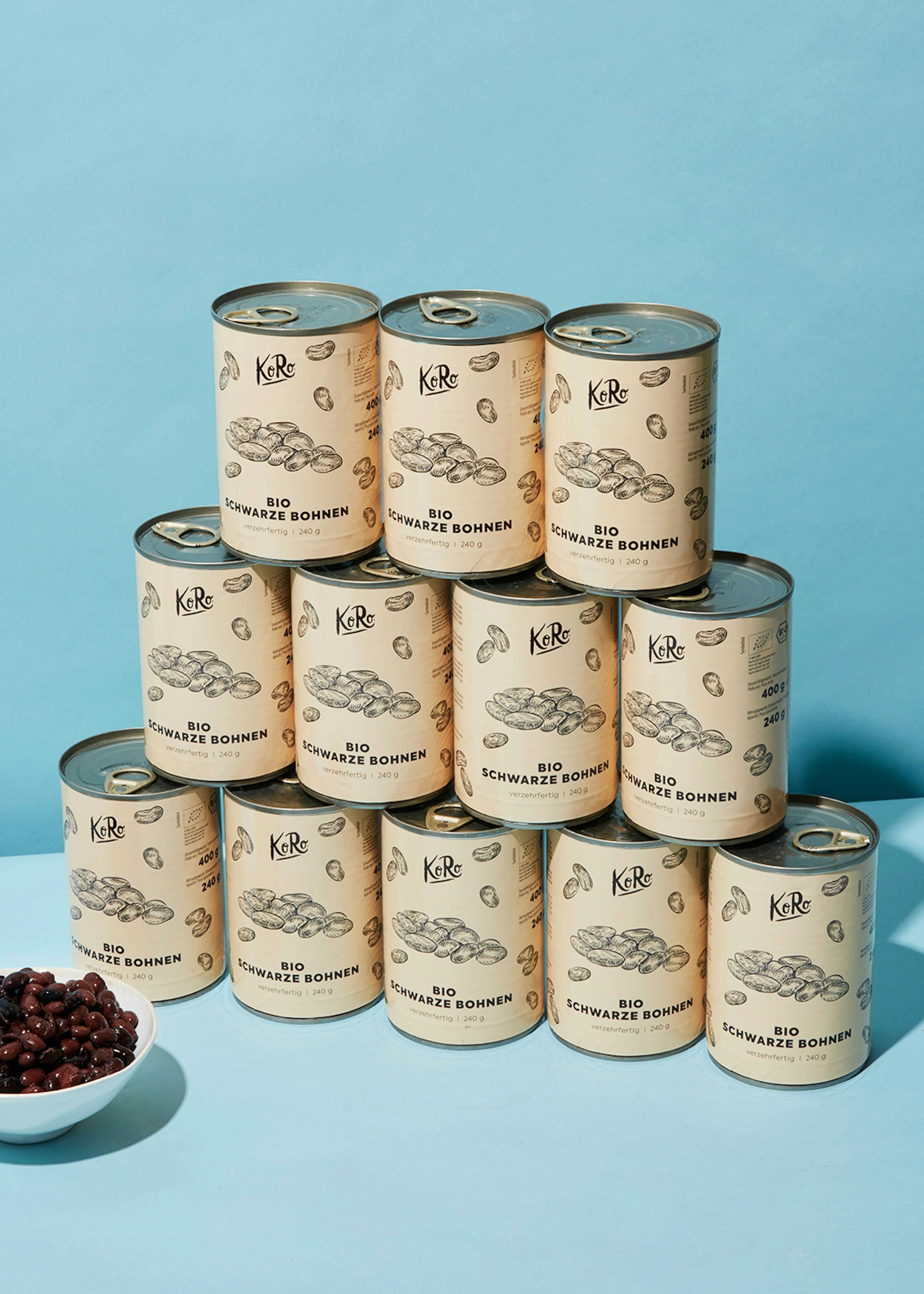 Schwarze Bio Bohnen in der Dose 12 x 240 g