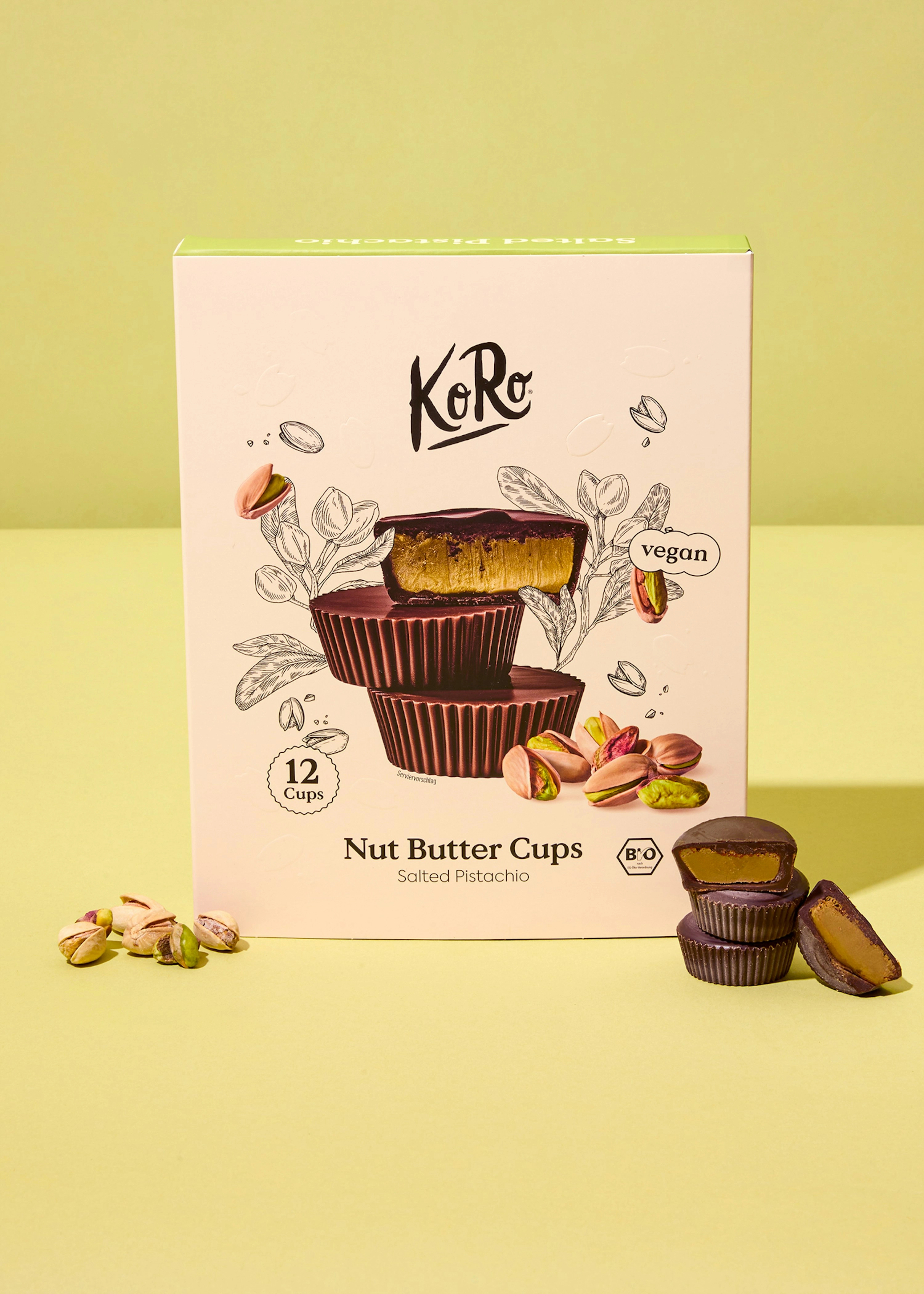 Geschenkbox Bio Nut Butter Cups Salted Pistachio 12 x 13 g