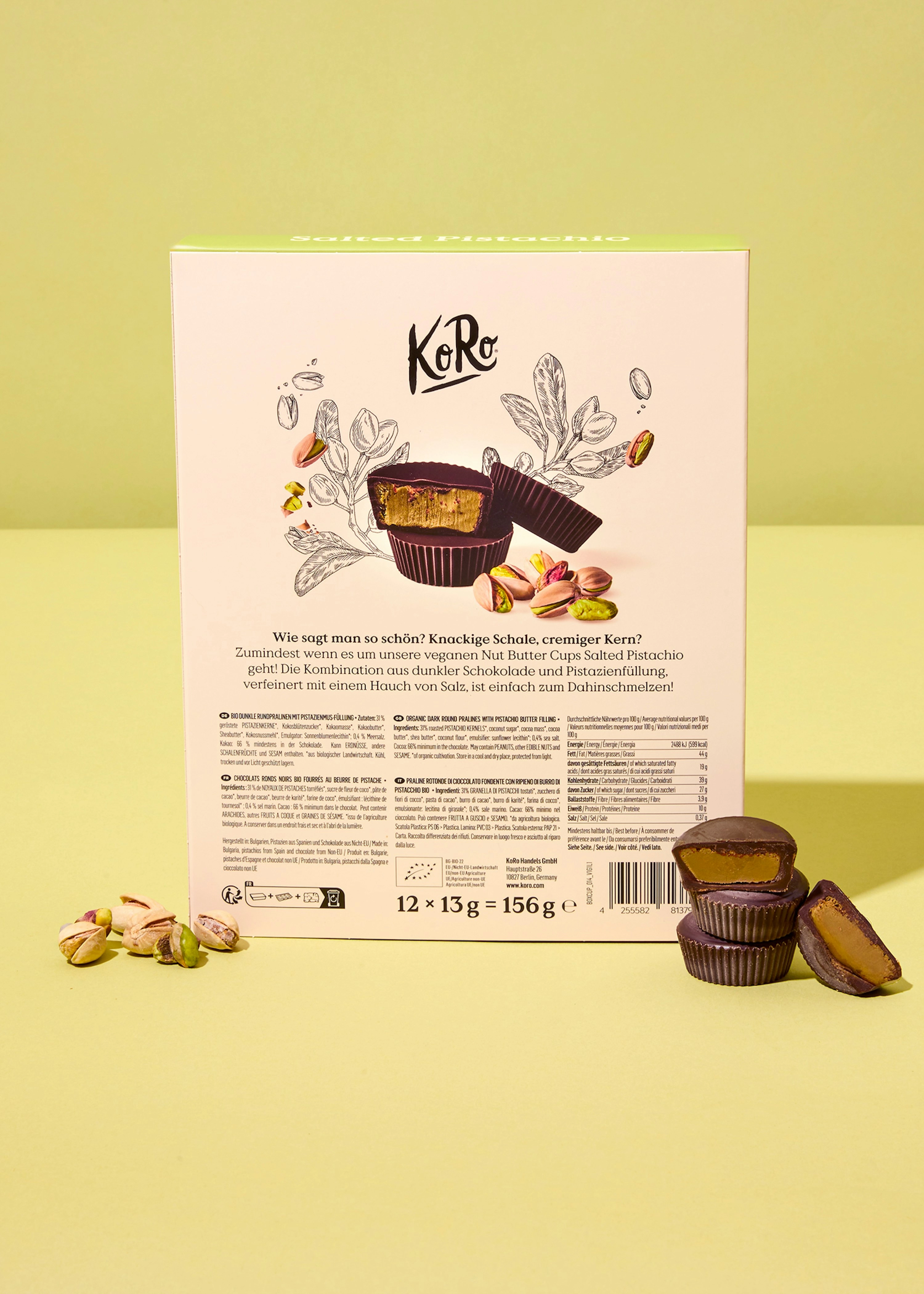 Geschenkbox Bio Nut Butter Cups Salted Pistachio 12 x 13 g