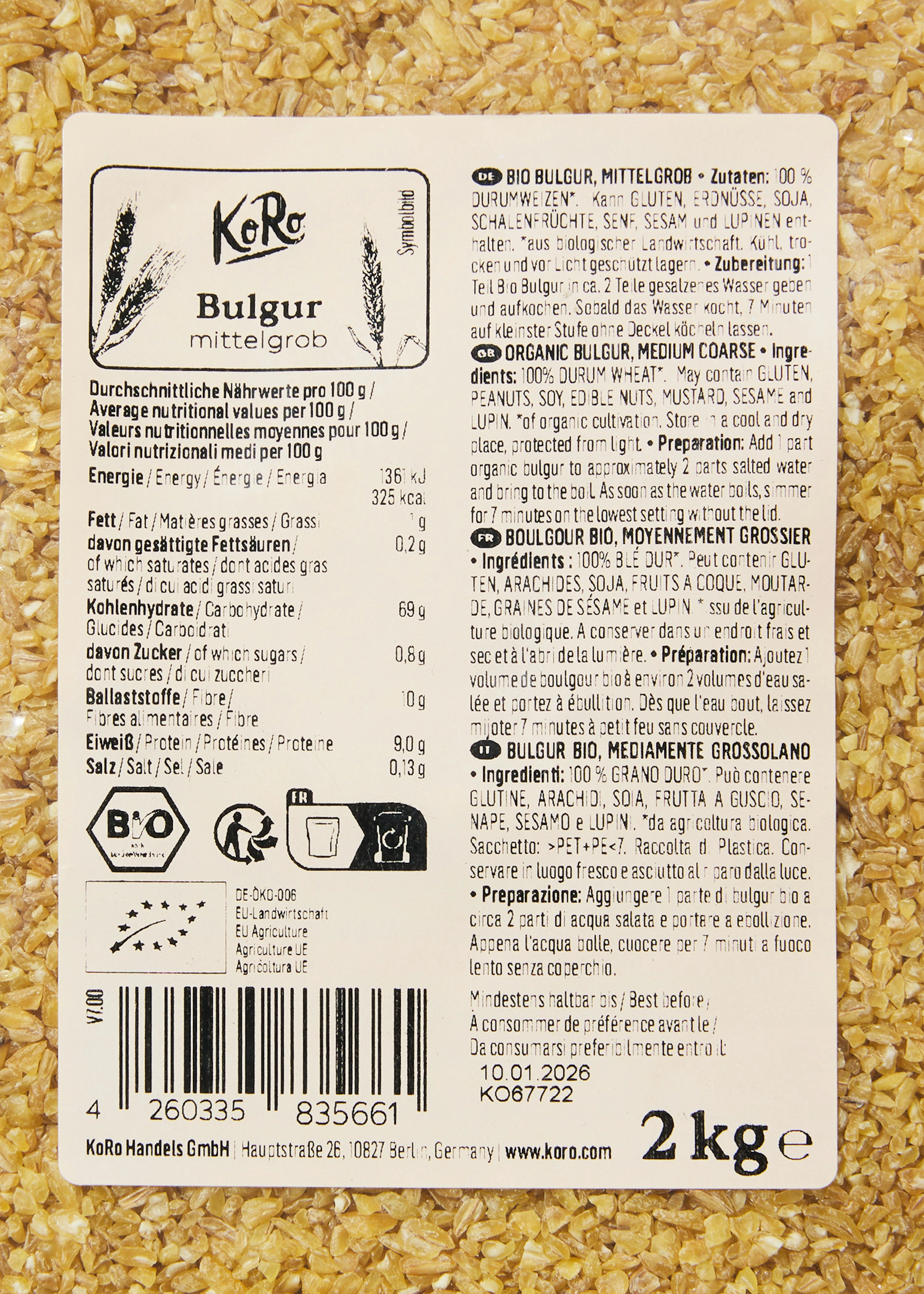 Bio Bulgur 2 kg
