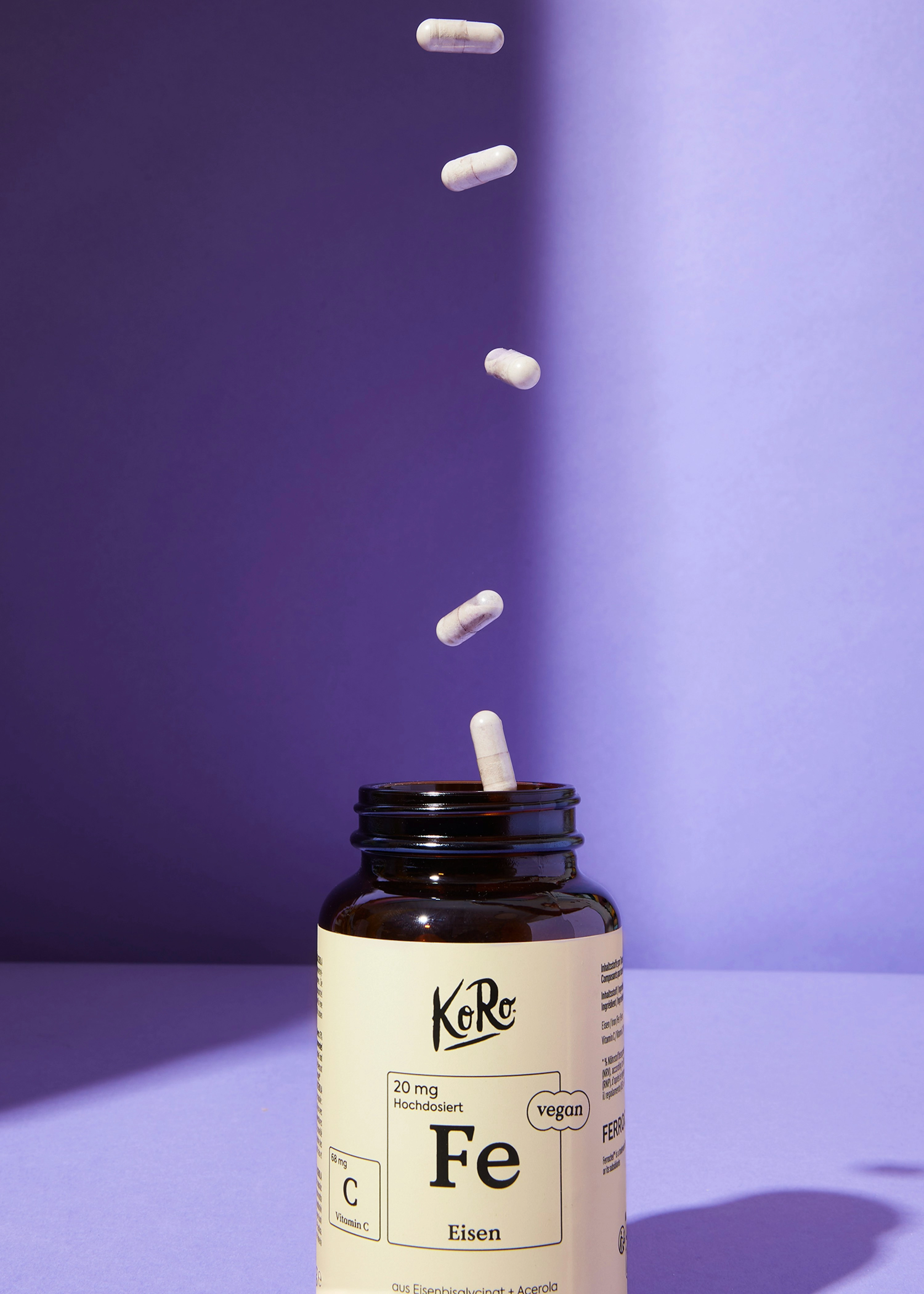 Eisenbisglycinat + Vitamin C aus Acerola Kapseln 180 Stück