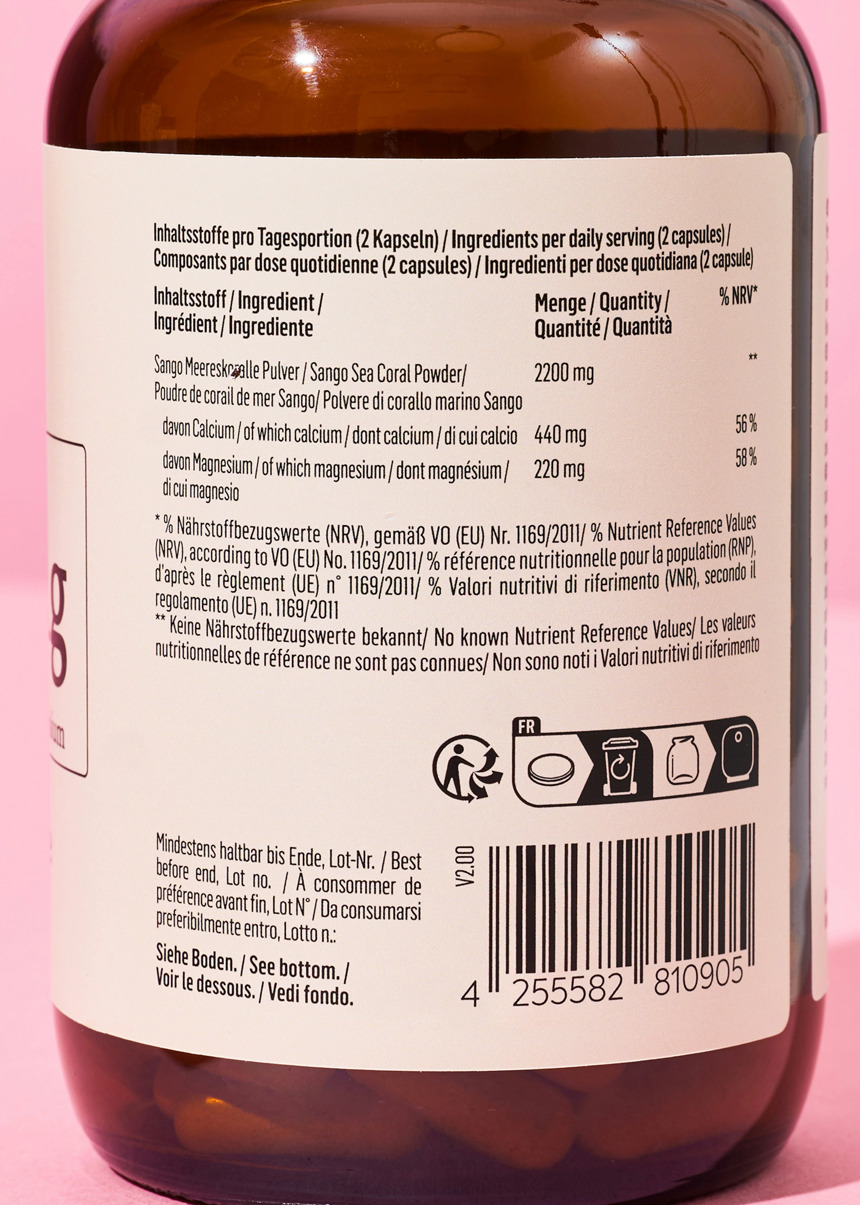 Sango Meereskoralle Calcium + Magnesium Kapseln 180 Stück