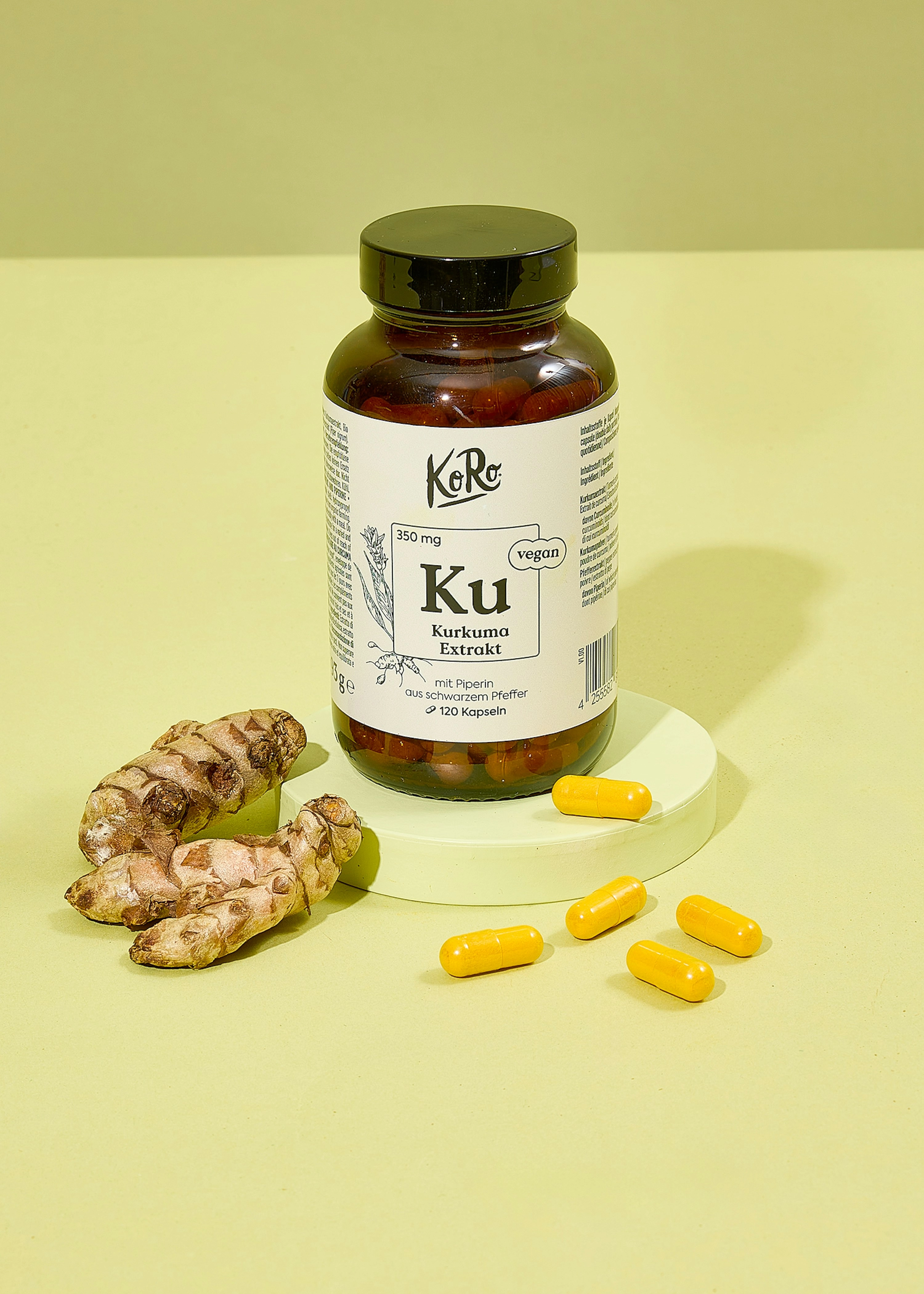 Kurkuma Extrakt mit Piperin aus schwarzem Pfeffer Kapseln 120 Stück