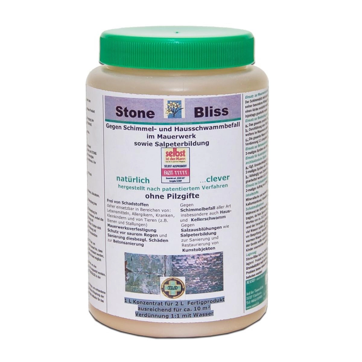 Masid Stone-Bliss ungiftige Mauerwerksanierung - 1 Liter 