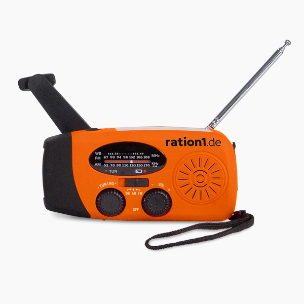 Kurbelradio Multifunktion 4-in-1 mit LED-Lampe, Solarzelle und Powerbank