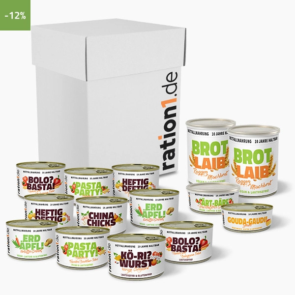 Individuelles Notvorrat-Paket mit Frühstück für 4 Tage, MHD 2036