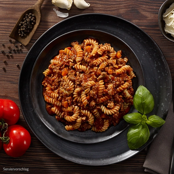 Notvorrat Nudeln mit Bolognese-Soße, 10 Jahre haltbar, Inhalt 4 x 400 g