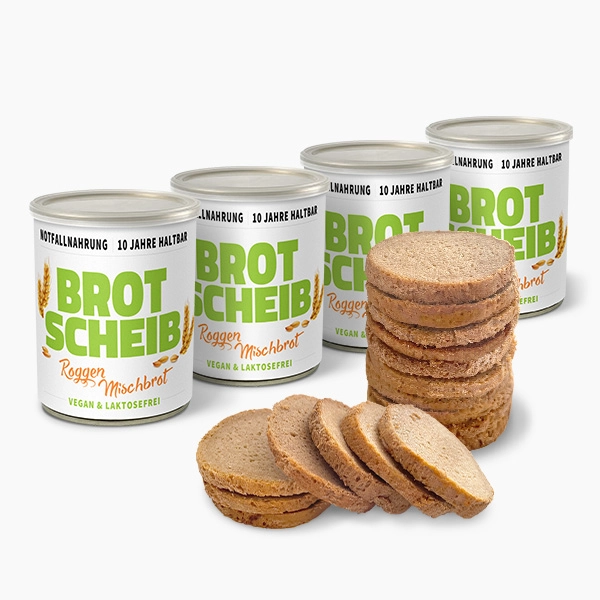 Roggen-Mischbrot Dosenbrot geschnitten, 4 Stück, 10 Jahre haltbar
