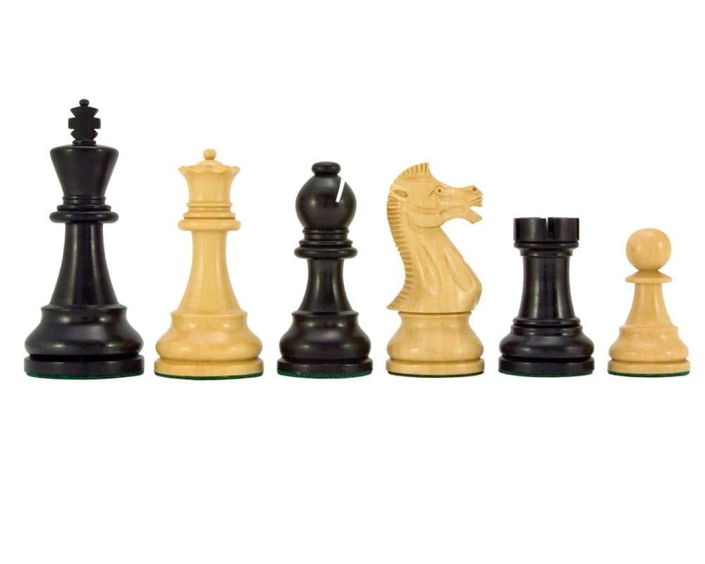 Frankfurter Serie ebonisierte Buchsbaum-Schachfiguren 10 cm