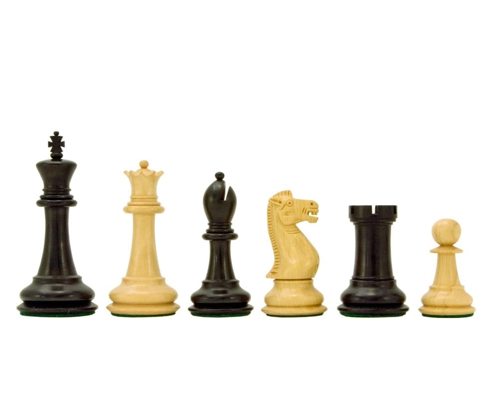 Victoria-Serie, ebonisierte Buchsbaum-Schachfiguren 10 cm