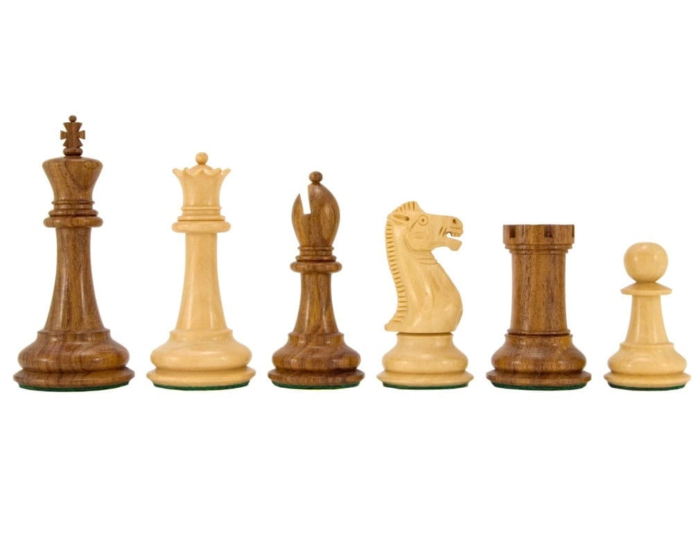 Victoria-Serie Schachfiguren aus Sheesham und Buchsbaum 10 cm