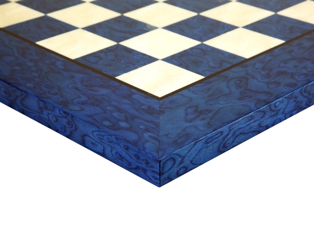 42 cm Luxus-Schachbrett aus blauem Erable- und Ulmenholz