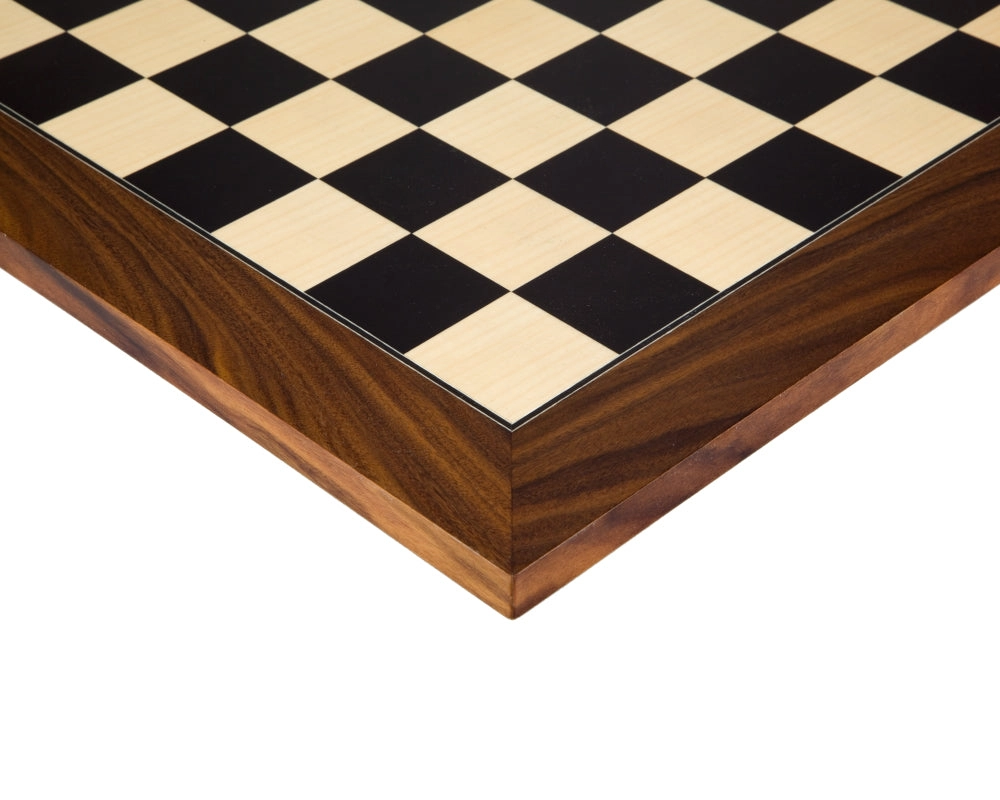 45 cm Deluxe Schachbrett aus schwarzem Anegre und Palisander