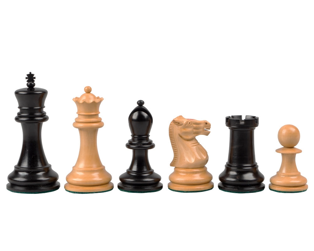 Reproduktion Staunton Ebenholz Schachfiguren 1890 Modell 9cm